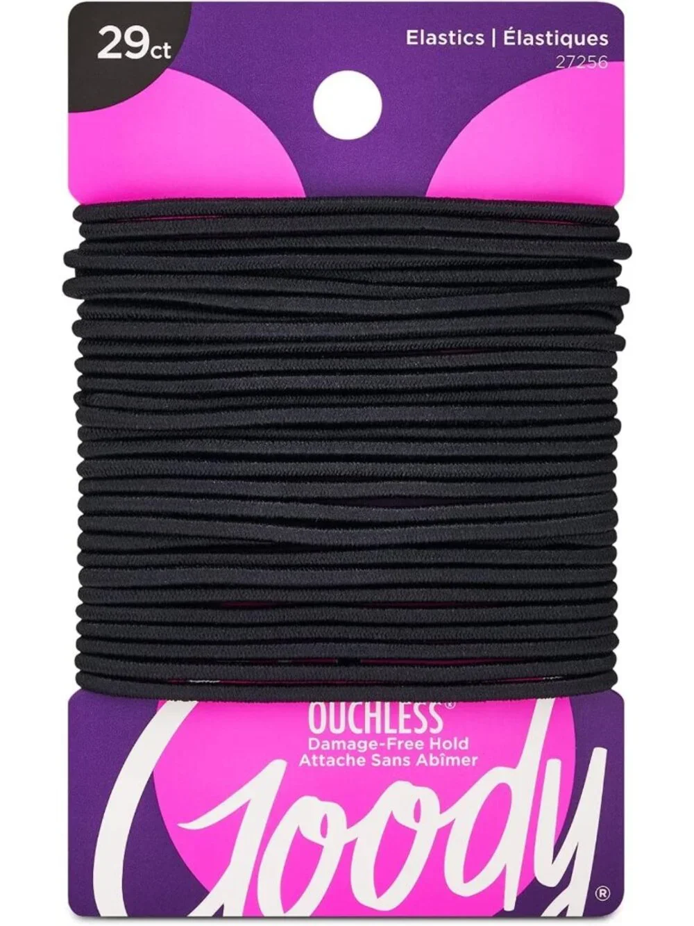 Pain-Free Elastic Hair Ties for Women - 29 Count, Black, 2MM for Fine to Medium